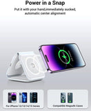 Wireless Charger, Magnetic Foldable 3 in 1 Mag-Safe Charger