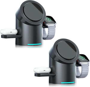 Rotation 3-in-1 Wireless Charger, Qi2 3 in 1 Wireless Charger 15W Fast Charge