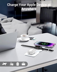 Wireless Charger, Magnetic Foldable 3 in 1 Mag-Safe Charger