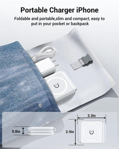 Wireless Charger, Magnetic Foldable 3 in 1 Mag-Safe Charger