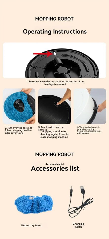 Electric Floor Mopping Robots Silent Floor Scrubber Cleaning Experts Wet and Dry Smart Home Floor Sweeping Automatic Clean Robot